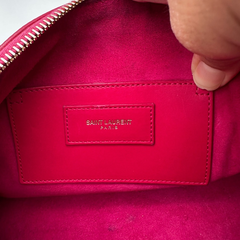 Authentic SAINT LAURENT Classics Baby Duffle Satchel Crossbody Bag Pink w/ COA - Picture 7 of 16